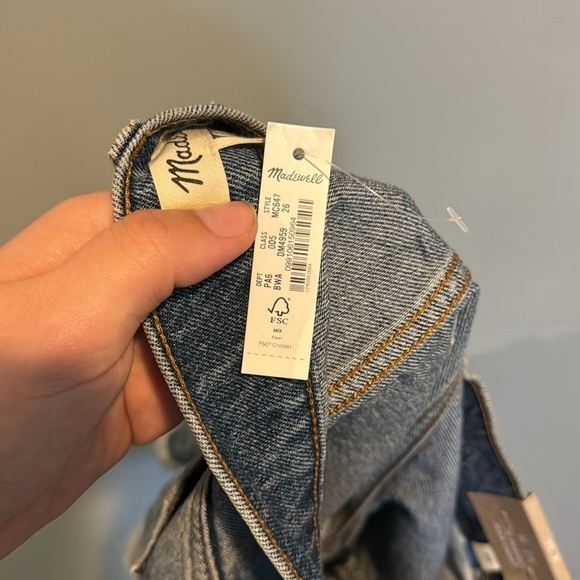 Madewell The Perfect Jean Short in Balsam Wash: TENCEL™ Denim Edition Size 26 - Picture 10 of 11